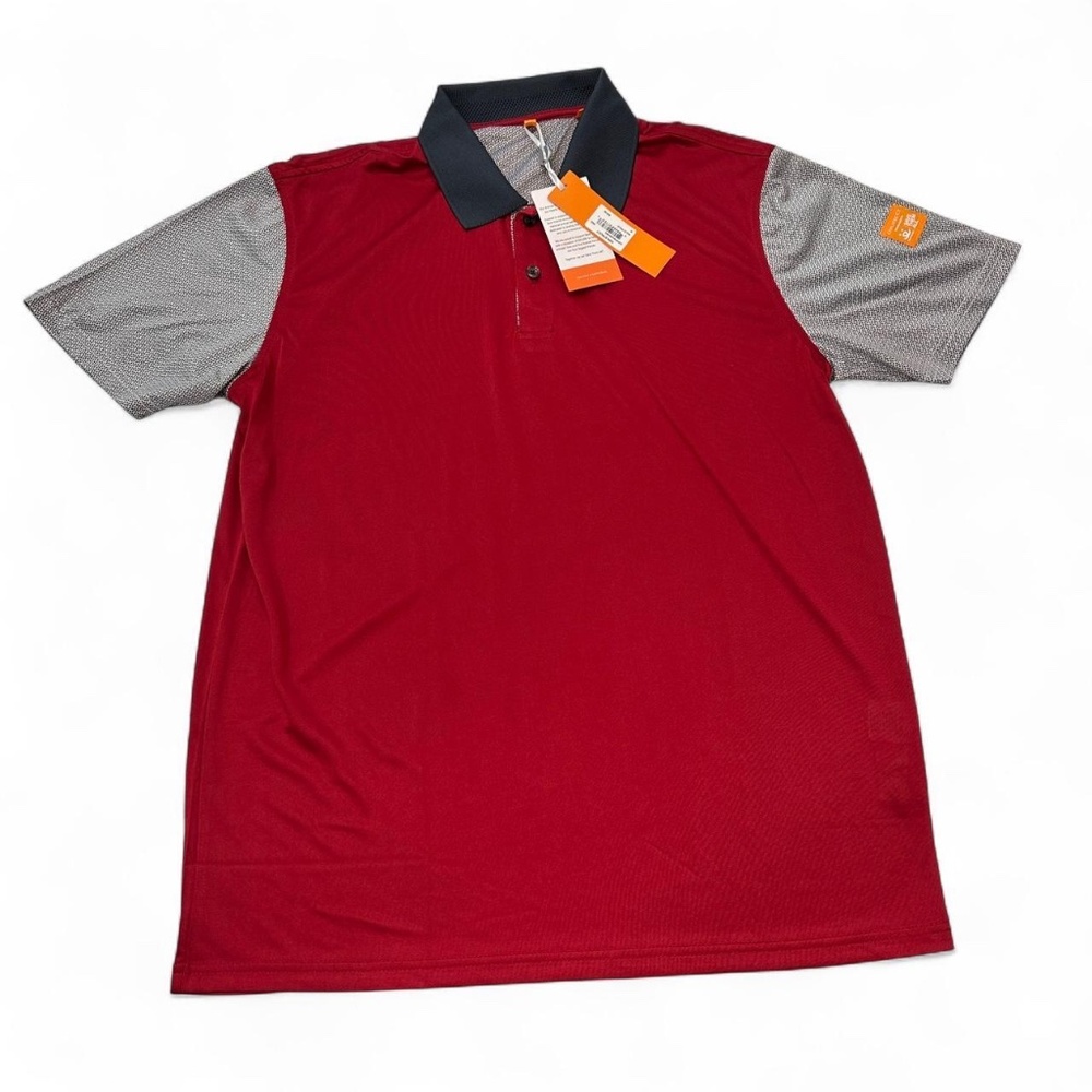 NWT Con.struct Polo Shirt Mens M Red Save Them All Animal Shelter Odor Control